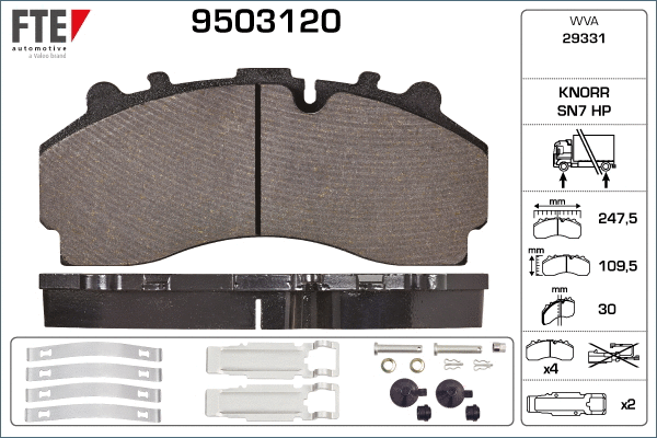 Brake Pad Set, disc brake (9503120)