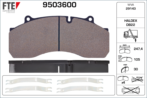Brake Pad Set, disc brake (9503600)