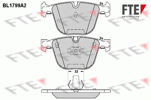 Brake Pad Set, disc brake (BL1799A2)