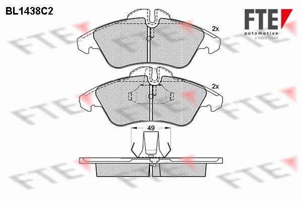 Brake Pad Set, disc brake (BL1438C2)