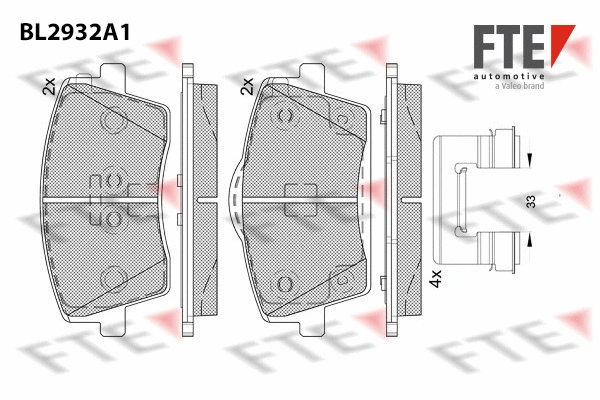Brake Pad Set, disc brake (BL2932A1)