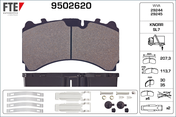 Brake Pad Set, disc brake (9502620)
