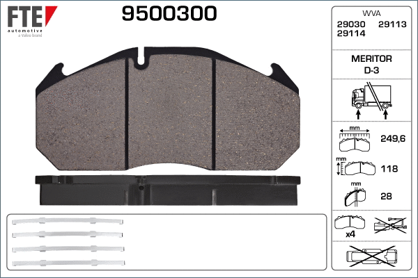 Brake Pad Set, disc brake (9500300)