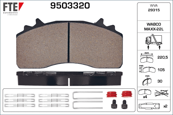 Brake Pad Set, disc brake (9503320)