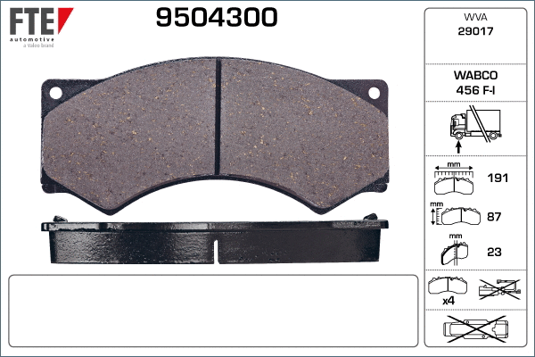 Brake Pad Set, disc brake (9504300)