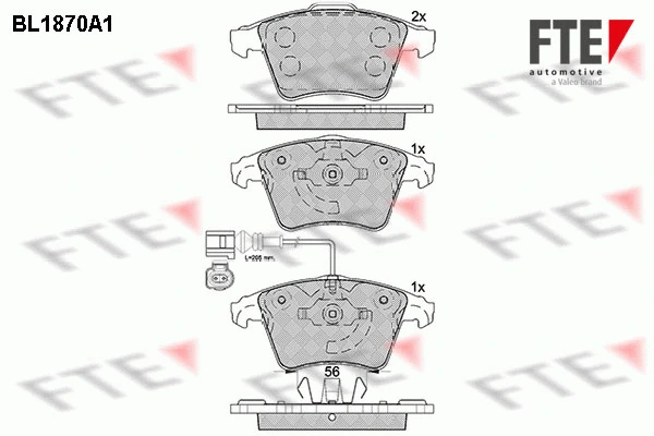 Brake Pad Set, disc brake (BL1870A1)