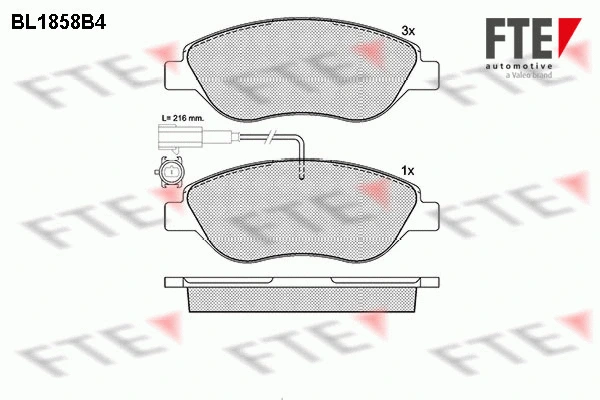Brake Pad Set, disc brake (BL1858B4)