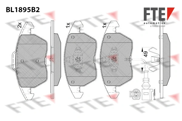 Brake Pad Set, disc brake (BL1895B2)