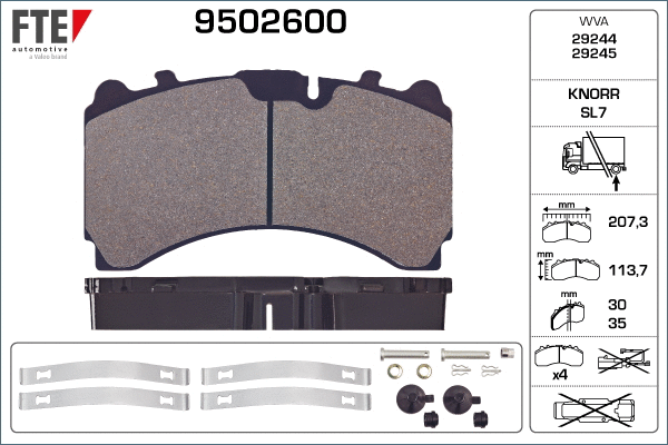 Brake Pad Set, disc brake (9502600)