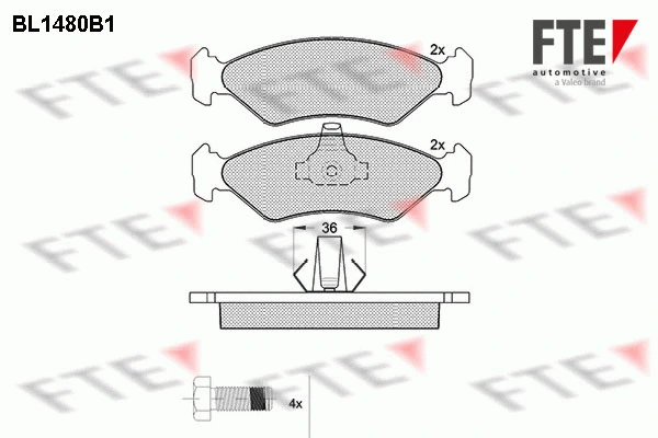Brake Pad Set, disc brake (BL1480B1)