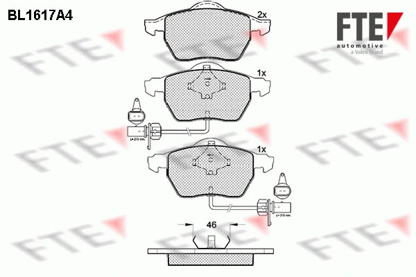 Brake Pad Set, disc brake (BL1617A4)