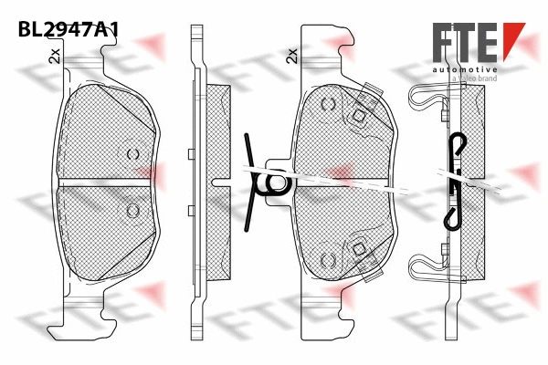 Brake Pad Set, disc brake (BL2947A1)