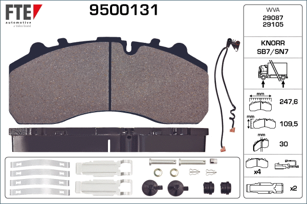 Brake Pad Set, disc brake (9500131)