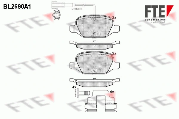 Brake Pad Set, disc brake (BL2690A1)