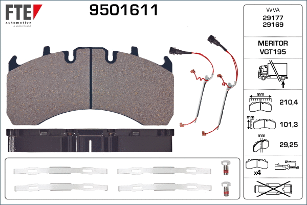 Brake Pad Set, disc brake (9501611)