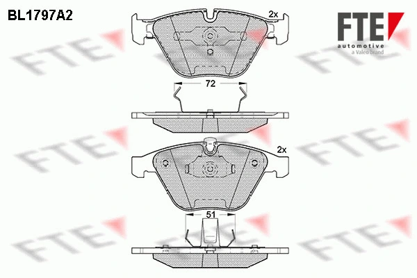 Brake Pad Set, disc brake (BL1797A2)
