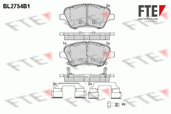 Brake Pad Set, disc brake (BL2754B1)