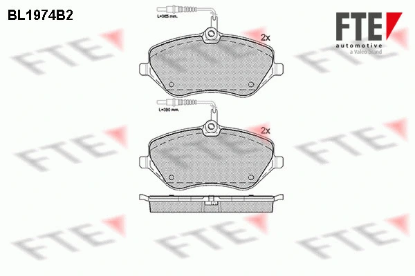 Brake Pad Set, disc brake (BL1974B2)