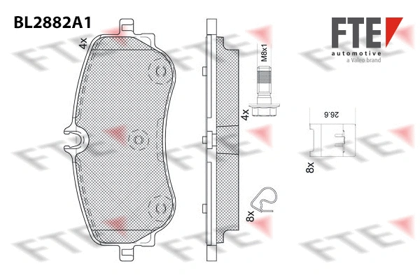 Brake Pad Set, disc brake (BL2882A1)