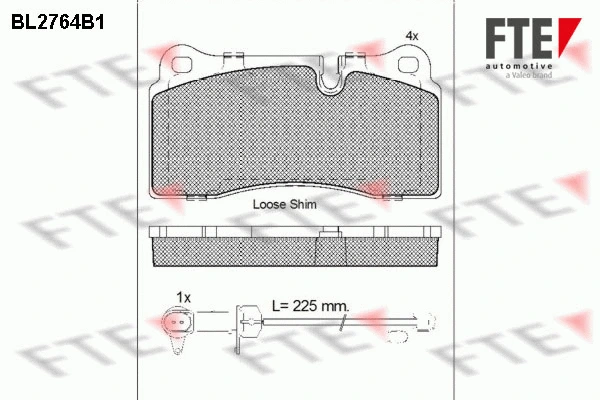 Brake Pad Set, disc brake (BL2764B1)