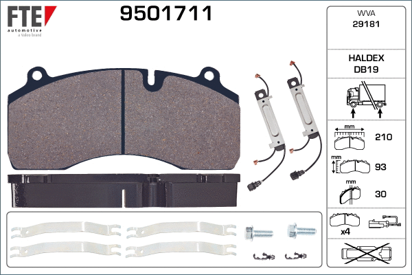 Brake Pad Set, disc brake (9501711)