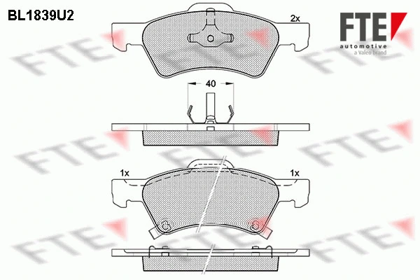 Brake Pad Set, disc brake (BL1839U2)