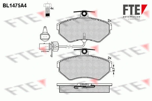 Brake Pad Set, disc brake (BL1475A4)