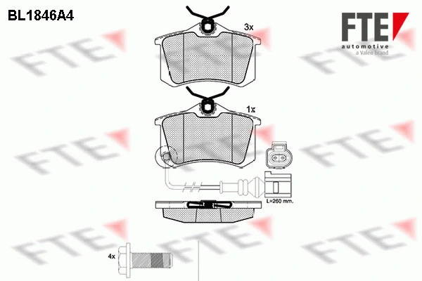Brake Pad Set, disc brake (BL1846A4)