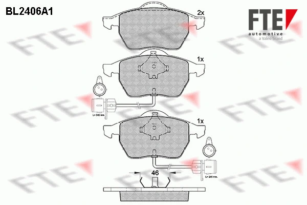 Brake Pad Set, disc brake (BL2406A1)