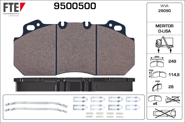 Brake Pad Set, disc brake (9500500)