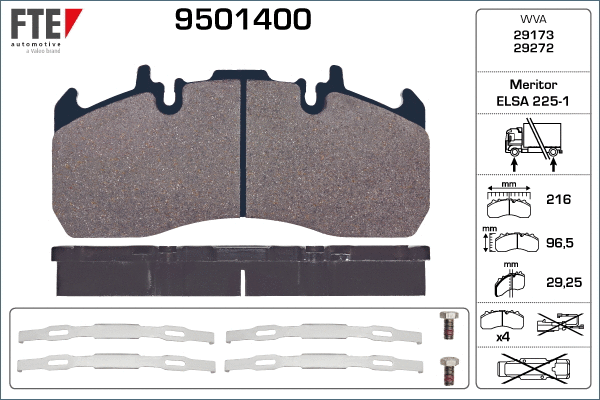 Brake Pad Set, disc brake (9501400)