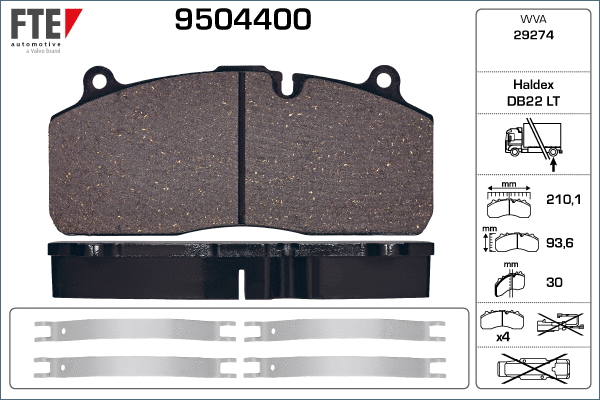Brake Pad Set, disc brake (9504400)
