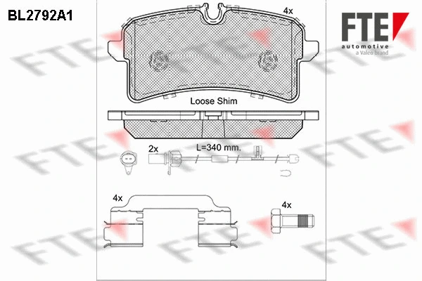 Brake Pad Set, disc brake (BL2792A1)