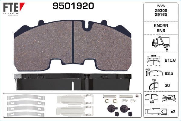 Brake Pad Set, disc brake (9501920)
