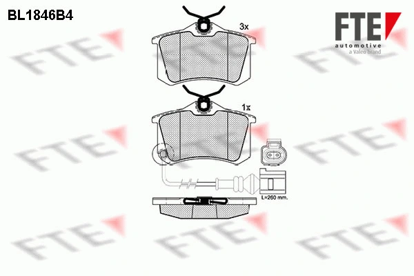 Brake Pad Set, disc brake (BL1846B4)