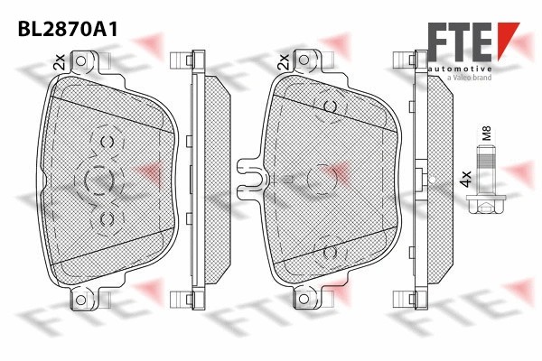 Brake Pad Set, disc brake (BL2870A1)
