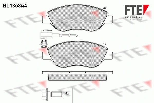 Brake Pad Set, disc brake (BL1858A4)