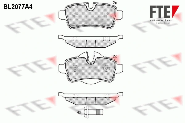 Brake Pad Set, disc brake (BL2077A4)