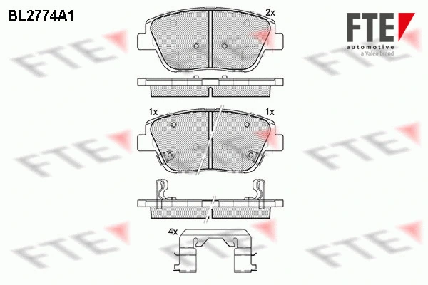 Brake Pad Set, disc brake (BL2774A1)