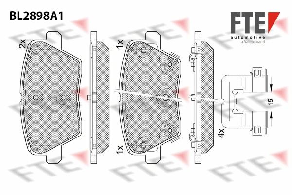 Brake Pad Set, disc brake (BL2898A1)