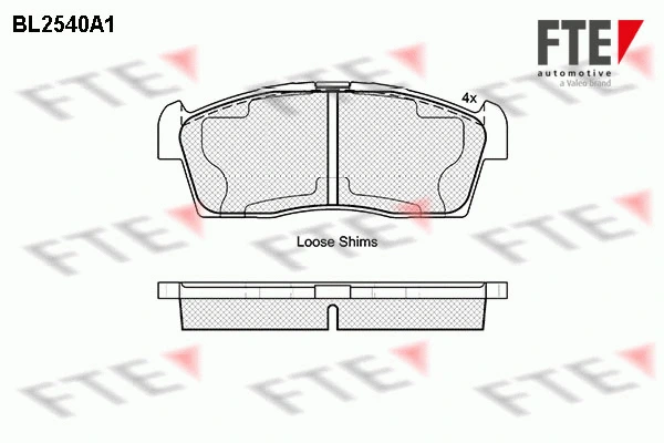 Brake Pad Set, disc brake (BL2540A1)