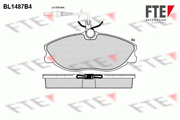 Brake Pad Set, disc brake (BL1487B4)
