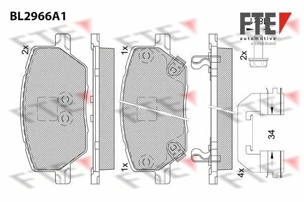 Brake Pad Set, disc brake (BL2966A1)