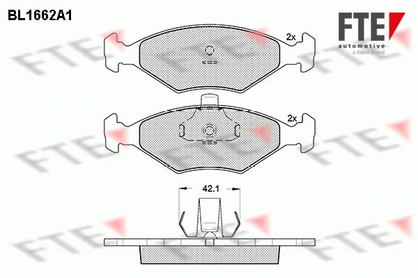 Brake Pad Set, disc brake (BL1662A1)
