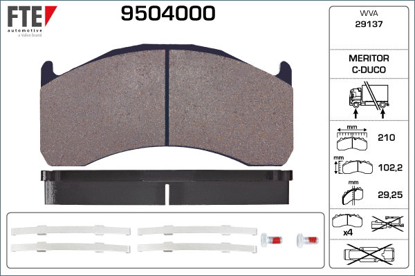 Brake Pad Set, disc brake (9504000)
