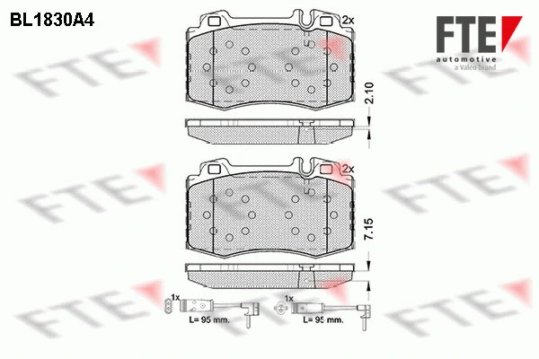 Brake Pad Set, disc brake (BL1830A4)