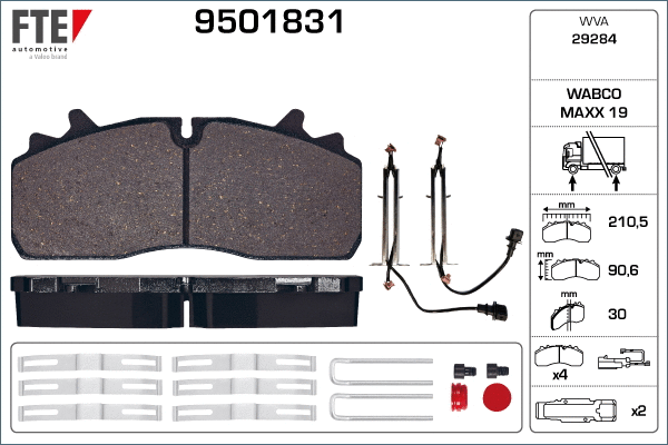 Brake Pad Set, disc brake (9501831)