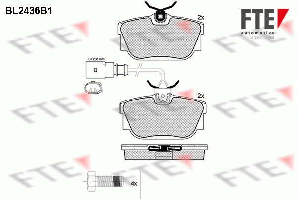 Brake Pad Set, disc brake (BL2436B1)