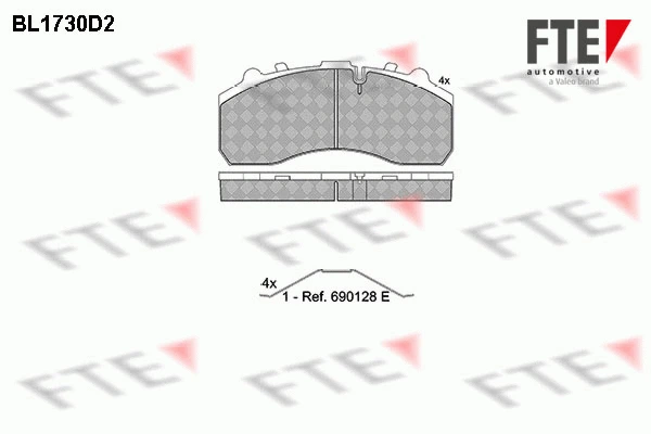 Brake Pad Set, disc brake (BL1730D2)