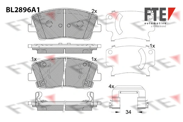 Brake Pad Set, disc brake (BL2896A1)